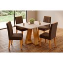 Ver imagem 1 de Mesa Sala Jantar Celeste + 4 Cadeiras Lia Cedro DJ Móveis