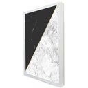 Ver imagem 1 de Quadro Decorativo Caixa Geométrico Mármore Branco e Preto Tacolado Moldura Caixa Alta 4,5cm Branca C
