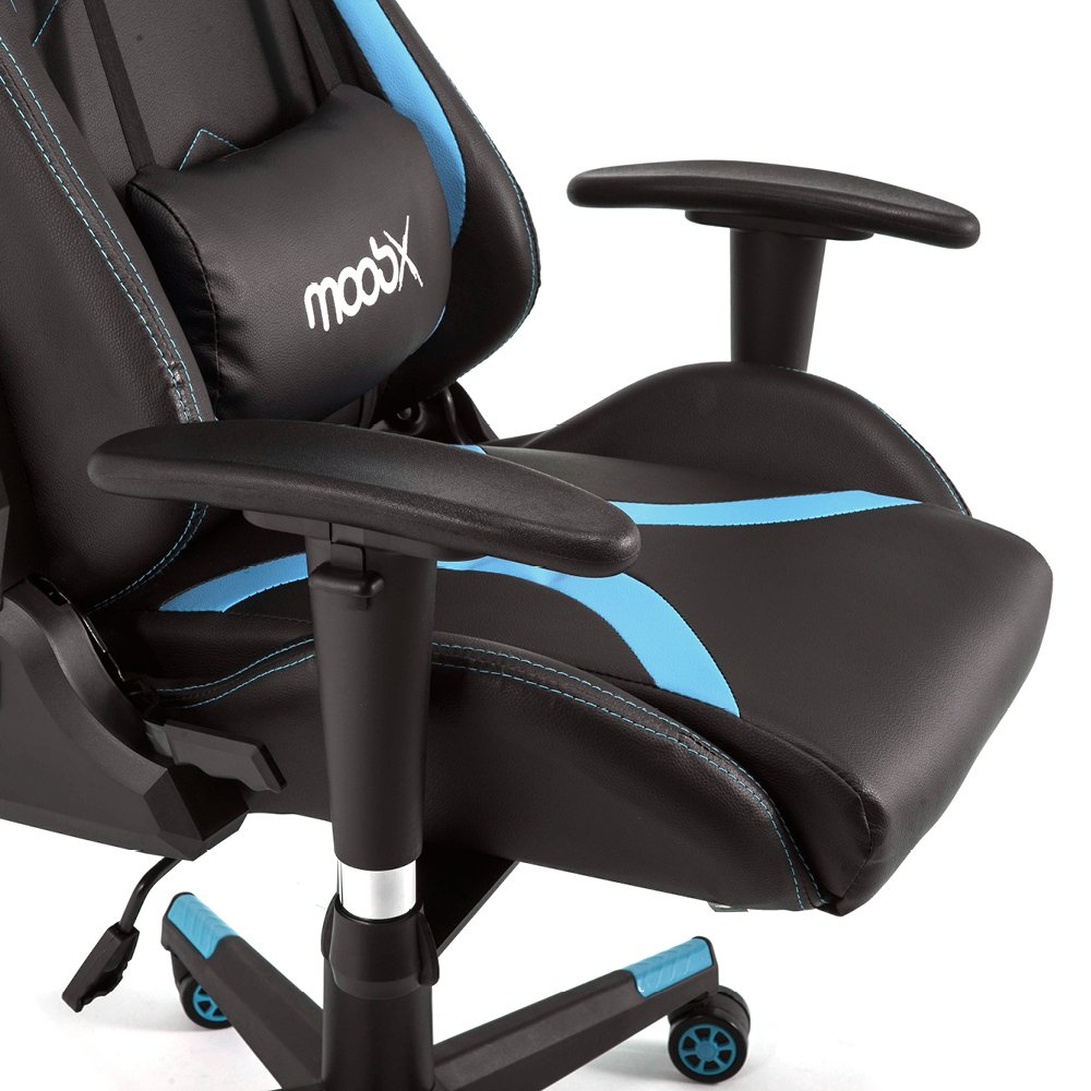 Cadeira Gamer Moobx Thunder Preto e Azul - 7