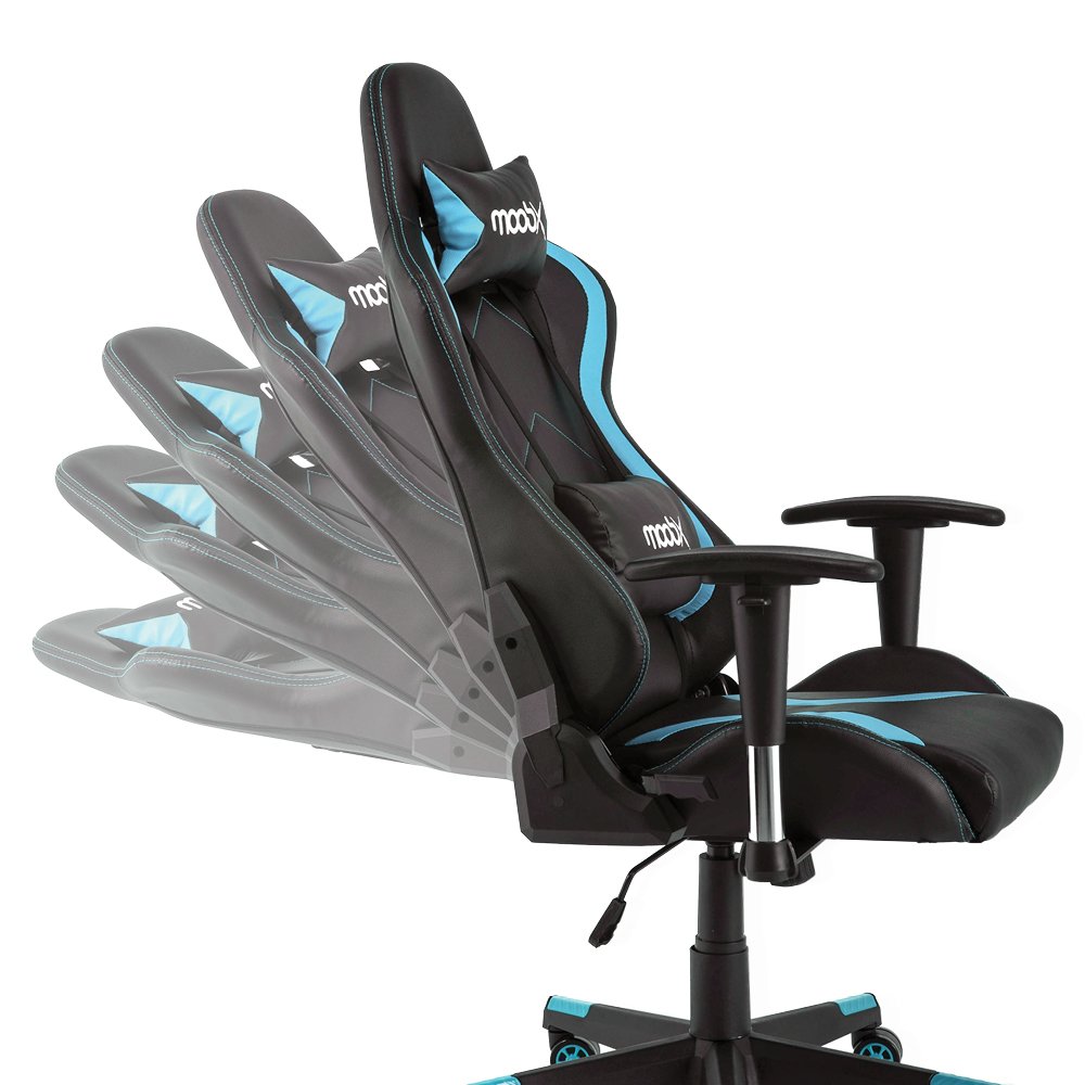 Cadeira Gamer Moobx Thunder Preto e Azul - 6