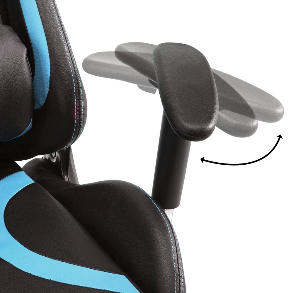 Cadeira Gamer Moobx Thunder Preto e Azul - 8