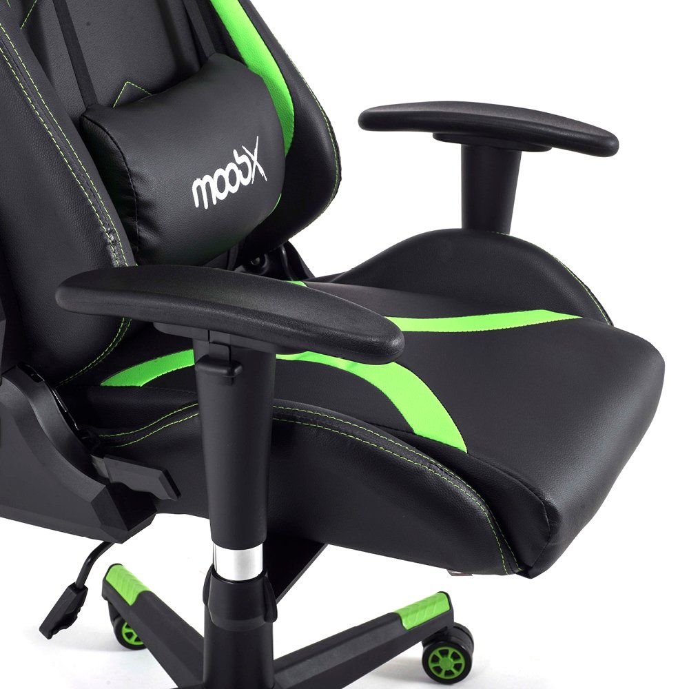 Cadeira Gamer Moobx Thunder Preto e Verde - 7