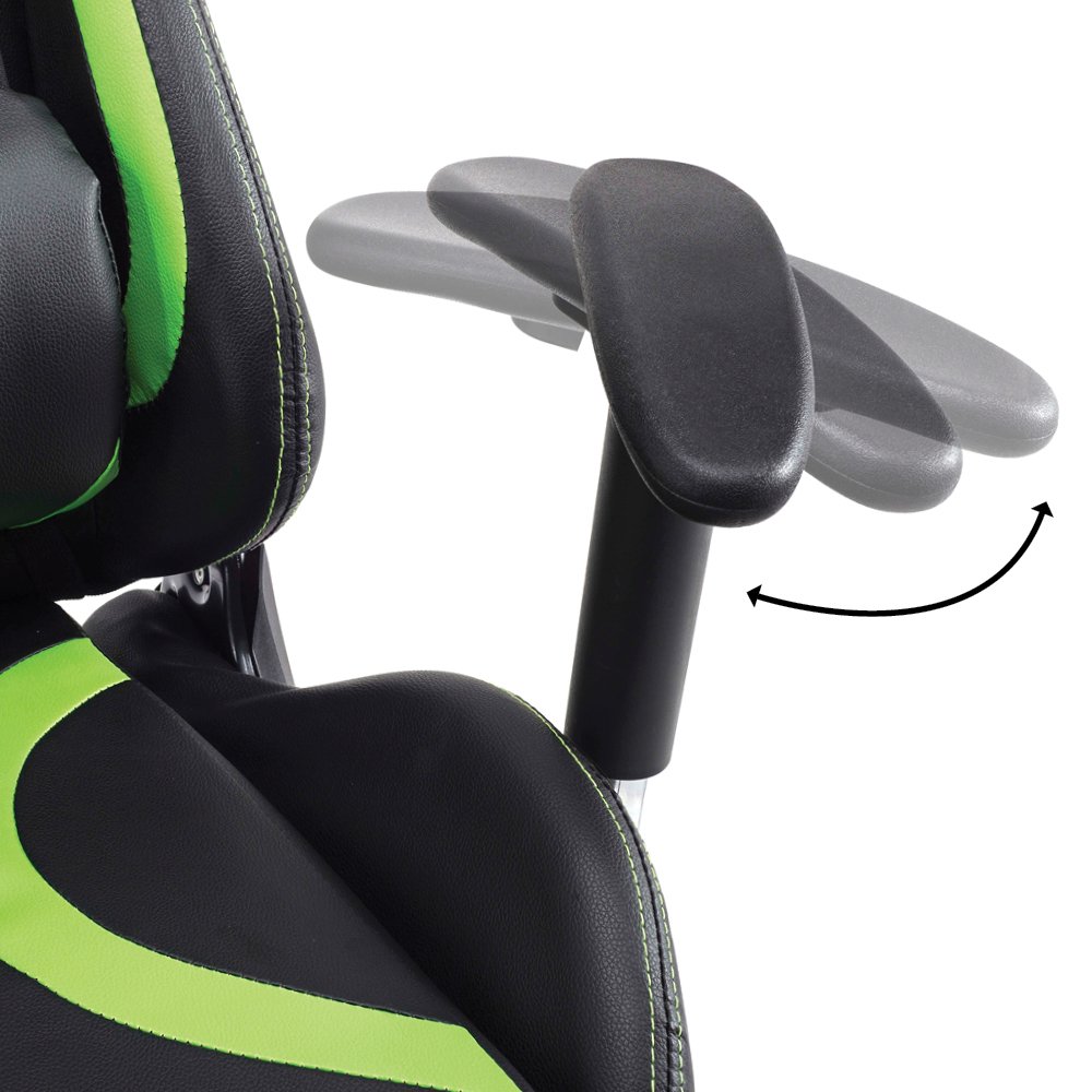 Cadeira Gamer Moobx Thunder Preto e Verde - 8