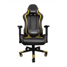 Cadeira Gamer MoobX Thunder Reclinável C/ Almofadas para Lombar e Pescoço Preto/Amarelo - 1