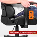 Ver imagem 4 de Cadeira Gamer MoobX Thunder Reclinável C/ Almofadas para Lombar e Pescoço Preto/Amarelo