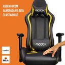 Ver imagem 2 de Cadeira Gamer MoobX Thunder Reclinável C/ Almofadas para Lombar e Pescoço Preto/Amarelo
