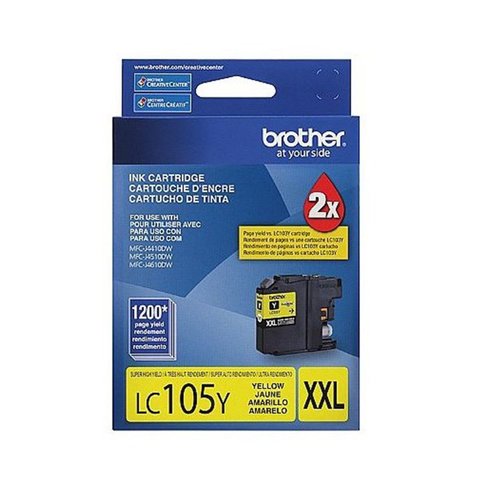 Cartucho de Tinta Brother Lc105 Lc105y Lc105 Amarelo Mfc-j4510dw Mfc-j4610dw Mfc-j4410dw Original 12