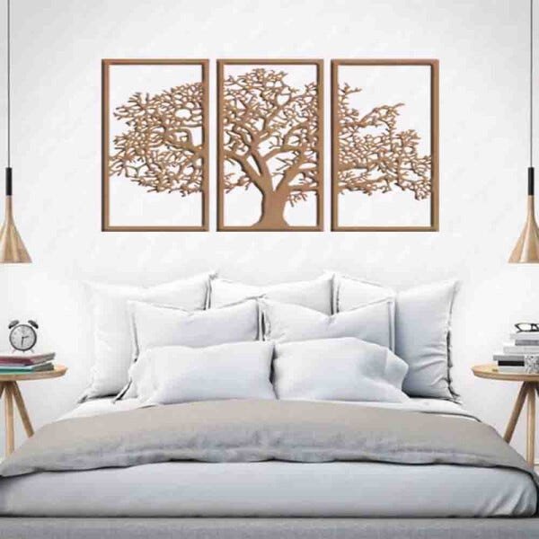 Quadro Decorativo Árvore Da Vida 3mm Vazado - Mdf:Mdf/Cru - 3