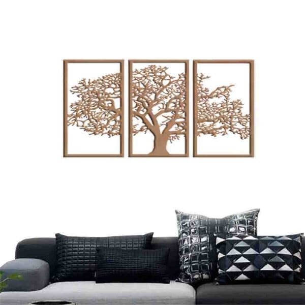 Quadro Decorativo Árvore Da Vida 3mm Vazado - Mdf:Mdf/Cru - 2