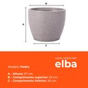 Ver imagem 5 de Kit 3 Vasos Redondo Elba Pedra 27 Terrano
