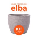 Ver imagem 2 de Kit 3 Vasos Redondo Elba Pedra 27 Terrano