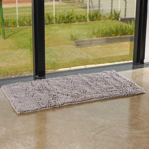 Tapete Chenille Antiderrapante 50cm x 1,00M Felpa Alta Nude - Bene Casa - 1