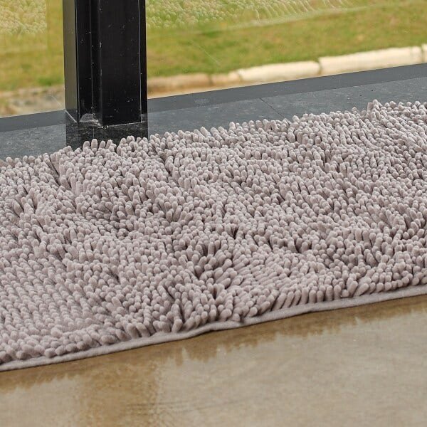 Tapete Chenille Antiderrapante 50cm x 1,00M Felpa Alta Nude - Bene Casa - 2