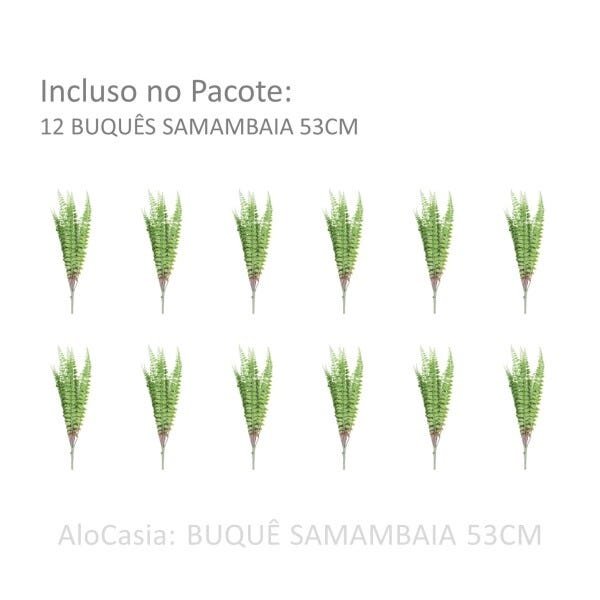 12 Samambaias Planta Artificial 53cm Folhagem Decorativa - 7