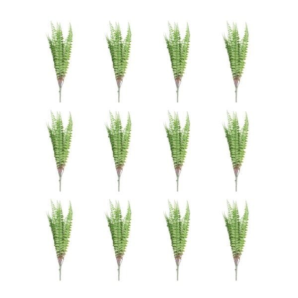 12 Samambaias Planta Artificial 53cm Folhagem Decorativa - 1