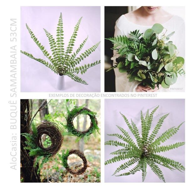 12 Samambaias Planta Artificial 53cm Folhagem Decorativa - 5