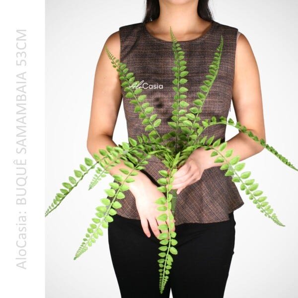 12 Samambaias Planta Artificial 53cm Folhagem Decorativa - 4