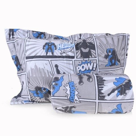 Kit Colcha Infantil Solteiro Em Malha 100% Algodão   Heroes - Bene Casa