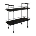 Ver imagem 1 de Carrinho Bar Estilo Industrial com 2 Prateleiras P1036 Preto