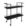 Carrinho Bar Estilo Industrial com 2 Prateleiras P1036 Preto - 1