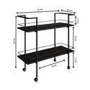 Ver imagem 3 de Carrinho Bar Estilo Industrial com 2 Prateleiras P1036 Preto