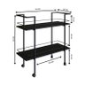 Carrinho Bar Estilo Industrial com 2 Prateleiras P1036 Preto - 3
