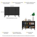 Ver imagem 6 de Aparador Buffet 4 Portas Retrô Viena V3606 Preto Preto