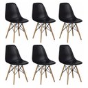 Ver imagem 1 de Kit 6 Cadeiras Charles Eames Eiffel Wood Design Branca Preta Cinza Outras