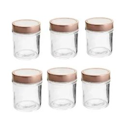 Jogo Porta Temperos e Condimentos 6 Potes de Vidro 350 Ml - 1