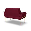 Ver imagem 5 de Namoradeira Luxo Recepção 12 Cores - Base Ferro Dourado - Marsala