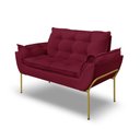 Ver imagem 1 de Namoradeira Luxo Recepção 12 Cores - Base Ferro Dourado - Marsala