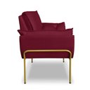 Ver imagem 2 de Namoradeira Luxo Recepção 12 Cores - Base Ferro Dourado - Marsala