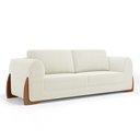 Ver imagem 3 de Kit Poltrona e Sofá Bloom 160cm 02 Lugares com Pés de Madeira Bouclê Off White - Desk Design