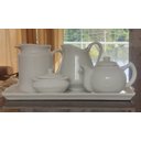 Ver imagem 3 de Jogo Café e Chá, Bandeja + Açucareiro barquinha 100ml + Chaleira 400ml + Leiteira 700ml + jarra 740m