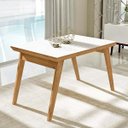Ver imagem 1 de Mesa de Jantar Extensível com Tampo de Vidro Branco 1.20 a 1.60