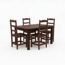 Ver imagem 2 de Kit Mesa com 4 Cadeiras Perola de Madeira Maciça Castanho