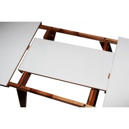 Mesa de Jantar Extensível com Tampo de Vidro Nacre 1.20 a 1.60 - 4 Mesa de Jantar Extensível com Tampo de Vidro Nacre 1.20 a 1.60 - 4