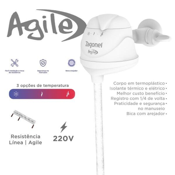 TORNEIRA ELÉTRICA AGILE - BRANCA - 3