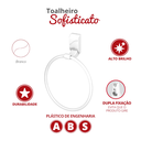 Ver imagem 2 de Toalheiro Porta Toalha para Banheiro Linha Sofisticato Cor Branco Durín
