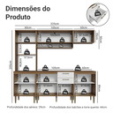 Ver imagem 5 de Armário de Cozinha Completa 225 cm Rustic/Branco Lille Madesa 01