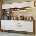 Ver imagem 1 de Armário de Cozinha Completa 225 cm Rustic/Branco Lille Madesa 01