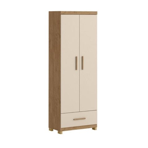 Guarda-roupa França 2 Portas 1 Gavetas Amêndoa Off White