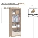Ver imagem 3 de Guarda-roupa França 2 Portas 1 Gavetas Amêndoa Off White