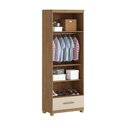 Ver imagem 2 de Guarda-roupa França 2 Portas 1 Gavetas Amêndoa Off White