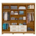 Ver imagem 3 de Guarda Roupa Casal Grande com 8 Portas 237x222cm San Lorenzo Moval:Freijó/Off White