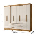 Ver imagem 4 de Guarda Roupa Casal Grande com 8 Portas 237x222cm San Lorenzo Moval:Freijó/Off White