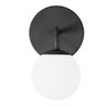 Arandela Luminária Parede Bolinha Globo Vidro Lavabo Preto - 2
