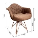 Ver imagem 6 de Kit 6 Poltronas Jantar Eames Eiffel Estofadas Caramelo Base Cobre