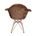 Ver imagem 4 de Kit 6 Poltronas Jantar Eames Eiffel Estofadas Caramelo Base Cobre