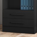 Ver imagem 3 de Estante Livreiro com 2 Gavetas Preto - Qmovi